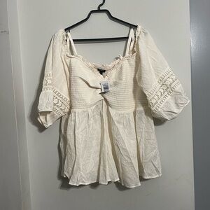 Knit and cotton off the shoulder top
